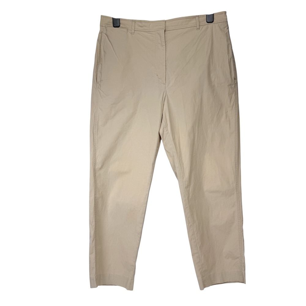 COS Light Beige High Rise‎ Tapered Cotton Chino Pants Size 14